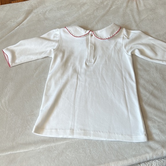 The Proper Peony White with red trim collared shirt size 4 - Picture 2 of 3